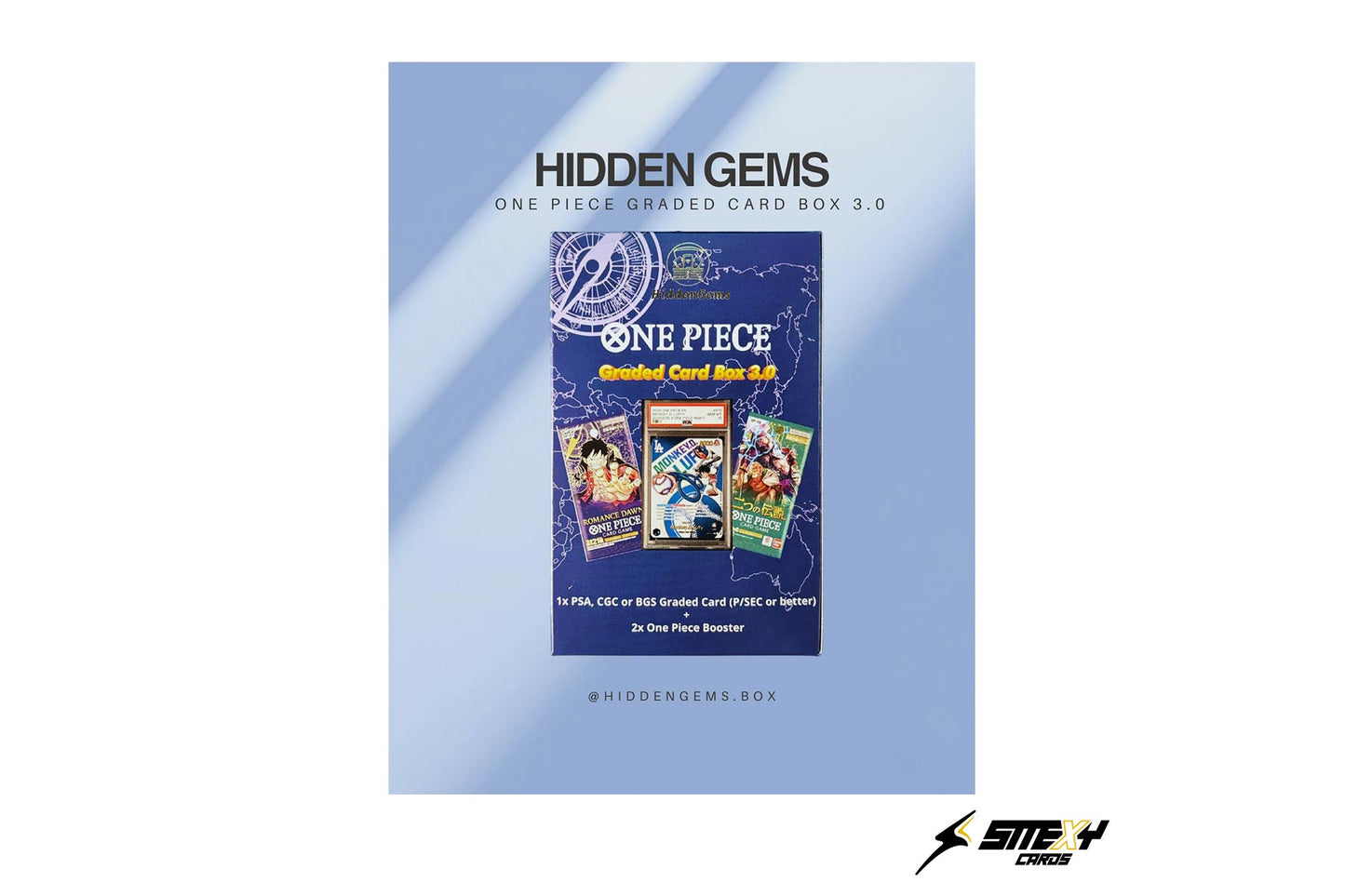 Hidden Gems One Piece Graded Card Box 3.0 (Graded Card + 2x OP Booster) - Mystery