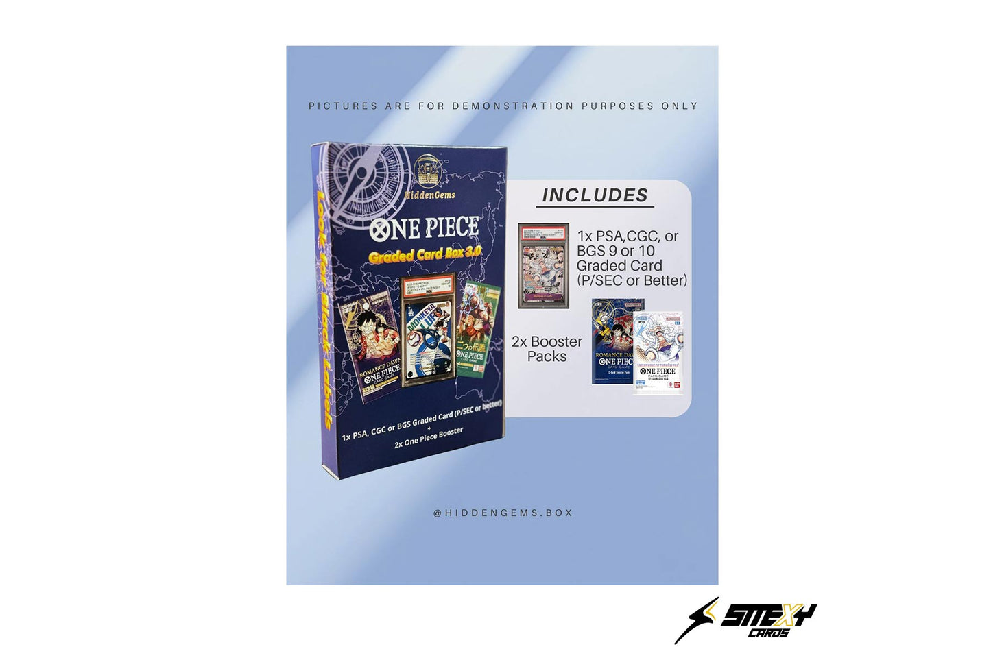 Hidden Gems One Piece Graded Card Box 3.0 (Graded Card + 2x OP Booster) - Mystery