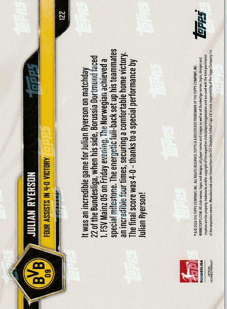 /25 TOPPS NOW - Ryerson - 4 Assists