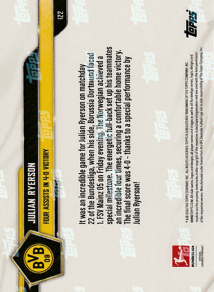 /5 TOPPS NOW - Ryerson - 4 Assists