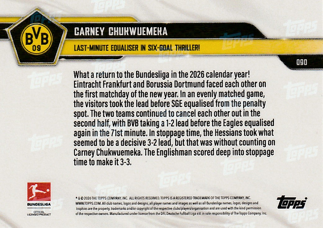 /25 TOPPS NOW - Chukwueka   - Last Minute Bundesliga Tor