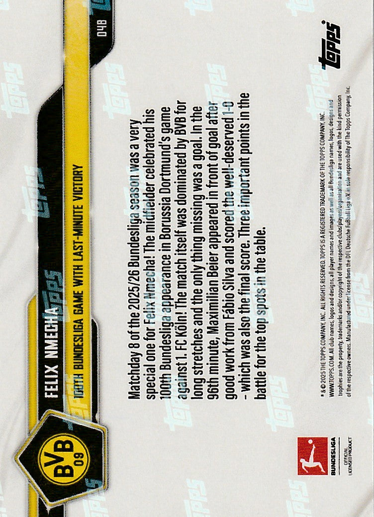 /50 TOPPS NOW - Felix Nmecha - 100. Bundesliga Tor