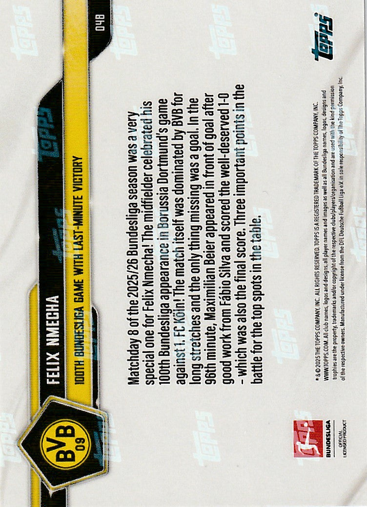 /5 TOPPS NOW - Felix Nmecha - 100. Bundesliga Tor